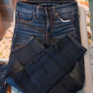 American Eagle Outfitters Women's Dark Blue Skinny Jeans